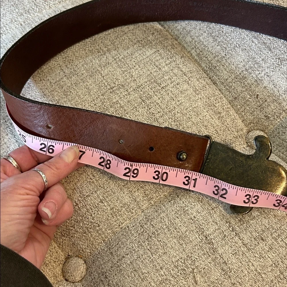 ERICSON BEAMON LEATHER BELT WITH DECORATIVE BUCKLE FOR GOYPHON NEW YORK